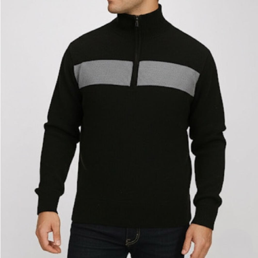Ralph Lauren Polo Jeans‎ Men’s Thick Knit Colour Block 90s Style Quarter Zip